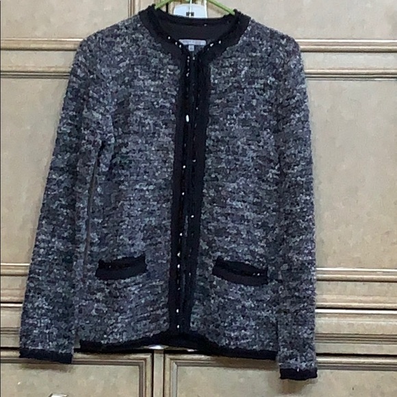 ANNE KLEIN SILK BLACK & GREY SWEATER - Picture 10 of 10